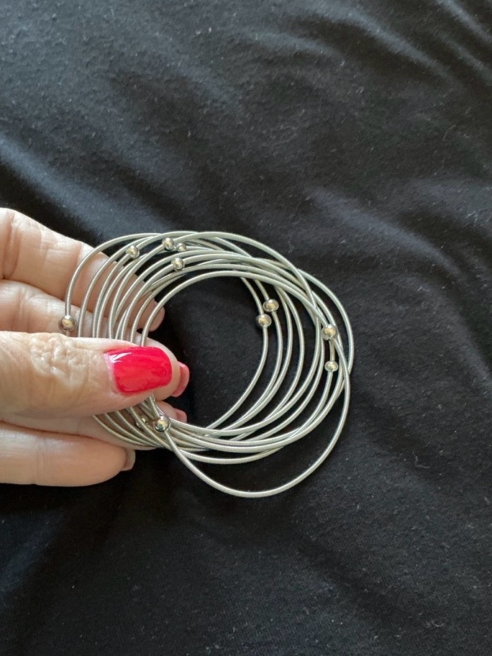 Silver Multi-Bangle Bracelet Stack